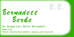 bernadett berke business card